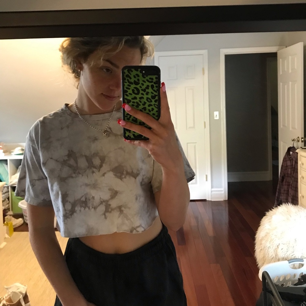 Forever 21 cropped tie dye tee